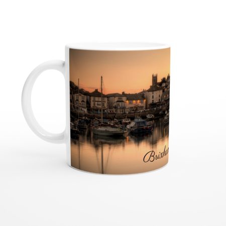 "Dusk Over Brixham Harbour" - White 11oz Ceramic Mug