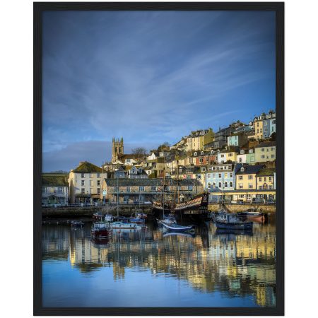 The Inner Harbour, Brixham, Devon  -  Wooden Framed Print