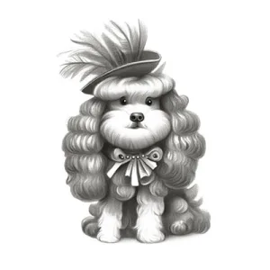 Cartoon Of Dog in fancy dress - Creative Works Doodle