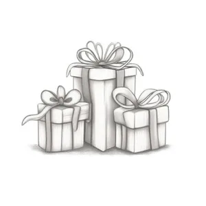 Cartoon of some wrapped presents - Gift Shop Doodle