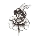 Bee on a flower: Wildlife and Nature Gallery Doodle
